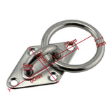Maxbell 3xDiamond Pad Eye Plate with Ring Heavy Duty for Boat Rigging Training Straps 5mm