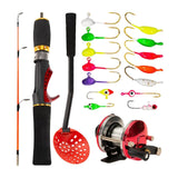 Maxbell 14x Ice Fishing Rod and Reel Set Fishing Jigs with Hooks for Lakes - Aladdin Shoppers