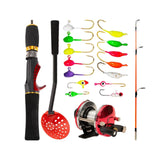 Maxbell 14x Ice Fishing Rod and Reel Set Fishing Jigs with Hooks for Lakes - Aladdin Shoppers