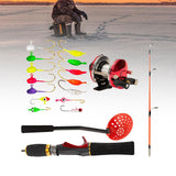 Maxbell 14x Ice Fishing Rod and Reel Set Fishing Jigs with Hooks for Lakes - Aladdin Shoppers