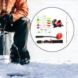 Maxbell 14x Ice Fishing Rod and Reel Set Fishing Jigs with Hooks for Lakes - Aladdin Shoppers