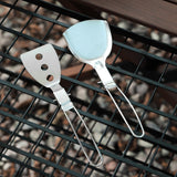 Maxbell 2xCamping Cooking Spatula Stainless Steel Folding Spatula for Outdoor Hiking