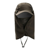 Maxbell 3xOutdoor Hiking Hat with Removable Face Neck Flap Cover Breathable for Garden Green