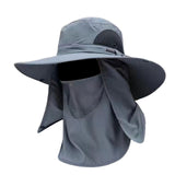 Maxbell Sun Cap with Detachable Neck Flap Cover Beach Backpacking Unisex Fishing Hat Deep Gray