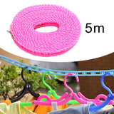 Maxbell 4xClothesline Stretchy Portable Laundry Cord for Garden Camping Accessories RV pink 500cm