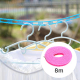 Maxbell 2xClothesline Stretchy Portable Laundry Cord for Garden Camping Accessories RV pink 800cm