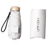 Maxbell 3xMini Sun Protection Umbrella with Case for Men and Women Sturdy Car Umbrella White