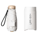 Maxbell 3xMini Sun Protection Umbrella with Case for Men and Women Sturdy Car Umbrella White
