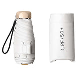 Maxbell 4xMini Sun Protection Umbrella with Case for Men and Women Sturdy Car Umbrella White