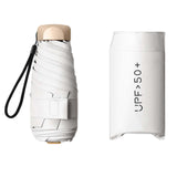 Maxbell 4xMini Sun Protection Umbrella with Case for Men and Women Sturdy Car Umbrella White