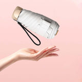 Maxbell 3xMini Sun Protection Umbrella with Case for Men and Women Sturdy Car Umbrella White