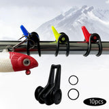 Maxbell 2x10x Fishing Hooks Keeper Hook Keeper for Lures Mini Fishing Rod Hook Keepers black