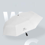 Maxbell 3xAutomatic Folding Umbrella Men Travel Umbrella for Trips Outdoor Beach White