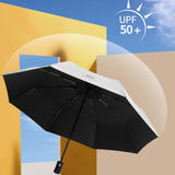 Maxbell 6xAutomatic Folding Umbrella Men Travel Umbrella for Trips Outdoor Beach White