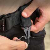 Maxbell 4xNylon Duty Belt Keepers with Key Holder Key Ring Holder Nylon Webbing Buckle Black
