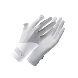 Maxbell 5xWomen Sun Protection Gloves Hiking Golfing Biking Cycling Gloves Full Finger White Gray Fingers