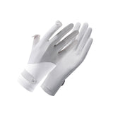 Maxbell 5xWomen Sun Protection Gloves Hiking Golfing Biking Cycling Gloves Full Finger White Gray Fingers