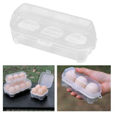 Maxbell 2xEgg Storage Box Organizer Travel Egg Carrying Case Hiking Egg Container Case 3 Grids 15.5x6.5x6cm
