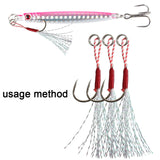 Maxbell 3x5Pcs Fishing Assist Hooks Replacement Jig Fishing Hooks Fishing Teaser Hooks
