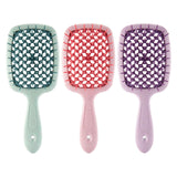 Maxbell 3xDetangling Hair Brush Soft Flexible Accessory Durable Curved Vent Hair Brush Green