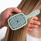 Maxbell 2xDetangling Hair Brush Soft Flexible Accessory Durable Curved Vent Hair Brush Green
