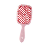 Maxbell 3xDetangling Hair Brush Soft Flexible Accessory Durable Curved Vent Hair Brush Pink
