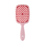 Maxbell 2xDetangling Hair Brush Soft Flexible Accessory Durable Curved Vent Hair Brush Pink