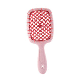 Maxbell 4xDetangling Hair Brush Soft Flexible Accessory Durable Curved Vent Hair Brush Pink