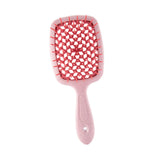 Maxbell 2xDetangling Hair Brush Soft Flexible Accessory Durable Curved Vent Hair Brush Pink