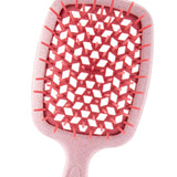 Maxbell 3xDetangling Hair Brush Soft Flexible Accessory Durable Curved Vent Hair Brush Pink