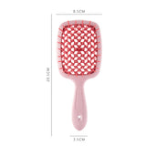 Maxbell 2xDetangling Hair Brush Soft Flexible Accessory Durable Curved Vent Hair Brush Pink