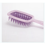 Maxbell 2xDetangling Hair Brush Soft Flexible Accessory Durable Curved Vent Hair Brush Purple