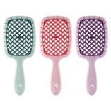 Maxbell 4xDetangling Hair Brush Soft Flexible Accessory Durable Curved Vent Hair Brush Purple