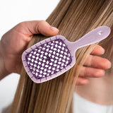 Maxbell 4xDetangling Hair Brush Soft Flexible Accessory Durable Curved Vent Hair Brush Purple