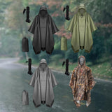 Maxbell 2xHooded Rain Poncho Portable Rain Cape Water Resistant Rainwear for Men Women Black
