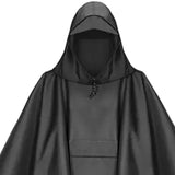 Maxbell 2xHooded Rain Poncho Portable Rain Cape Water Resistant Rainwear for Men Women Black