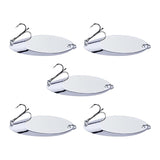 Maxbell 2x5 Pieces Fishing Spoons Lures Spinnerbaits Hooks Bass Baits and Lures Silver 1.5g