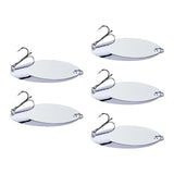 Maxbell 2x5 Pieces Fishing Spoons Lures Spinnerbaits Hooks Bass Baits and Lures Silver 1.5g