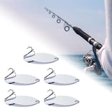 Maxbell 4x5 Pieces Fishing Spoons Lures Spinnerbaits Hooks Bass Baits and Lures Silver 1.5g