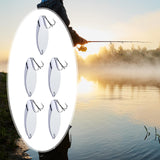 Maxbell 4x5 Pieces Fishing Spoons Lures Spinnerbaits Hooks Bass Baits and Lures Silver 1.5g