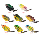 Maxbell 2xFrog Lure Bass Bait Metal Sequin Swimbait Float on Water Lure for Freshwater Style A
