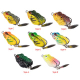 Maxbell 3xFrog Lure Bass Bait Metal Sequin Swimbait Float on Water Lure for Freshwater Style A
