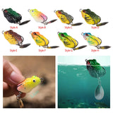 Maxbell 4xFrog Lure Bass Bait Metal Sequin Swimbait Float on Water Lure for Freshwater Style A
