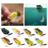 Maxbell 4xFrog Lure Bass Bait Metal Sequin Swimbait Float on Water Lure for Freshwater Style A