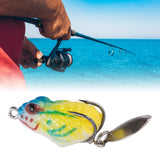 Maxbell 4xFrog Lure Bass Bait Metal Sequin Swimbait Float on Water Lure for Freshwater Style H