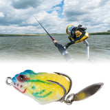Maxbell 3xFrog Lure Bass Bait Metal Sequin Swimbait Float on Water Lure for Freshwater Style H