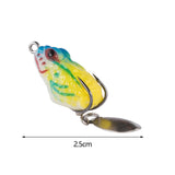 Maxbell 4xFrog Lure Bass Bait Metal Sequin Swimbait Float on Water Lure for Freshwater Style H