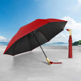 Maxbell 2xTwo Fold Automatic Duck Umbrella Gift Strong for Backpacking Walking Outdoor Red