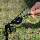 4mm Tent Guy Rope Portable Tent Guide Rope for Gardening Camping Backpacking Black