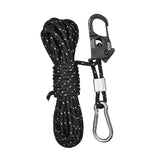 4mm Tent Guy Rope Portable Tent Guide Rope for Gardening Camping Backpacking Black
